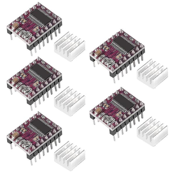 5 stk. DRV8825 Stepper Motor Driver Modul med Køleplade til 3D Printer Rrerap Ramps 1.4 A4988 Stepstick