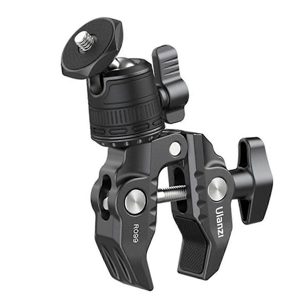R099 Super Clamp Kameramontering med 360 Justerbar Mini Ball, Magic Arm egnet for, DSLR, Monitor, Motorsykkelrigg