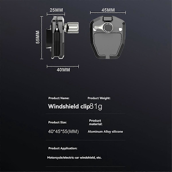 Motorcykel Vindrutesfäste för GoPro Hero 12 Insta360 X3 Stil A