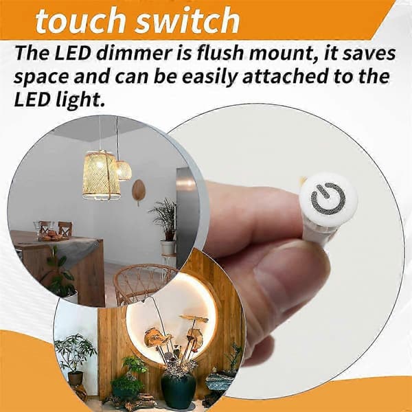 2 st Touch Dimmer Switch DC3.7V 5V 12V Steglös Dimmer Switch Sensor för LED-ljus, RV, Skåp, Värme