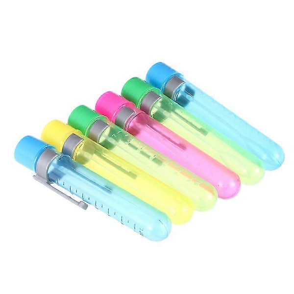 6 st pennformade bubbelflaskor kreativa roliga bubbelmaskiner för barn pojke flicka (utan vatten, slumpmässig färg)