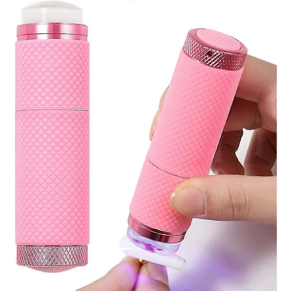 Mini Neglekunst Lommelygte Med UV Lampe Og Silikonepude Til Negle Stempling Hurtig Tørring
