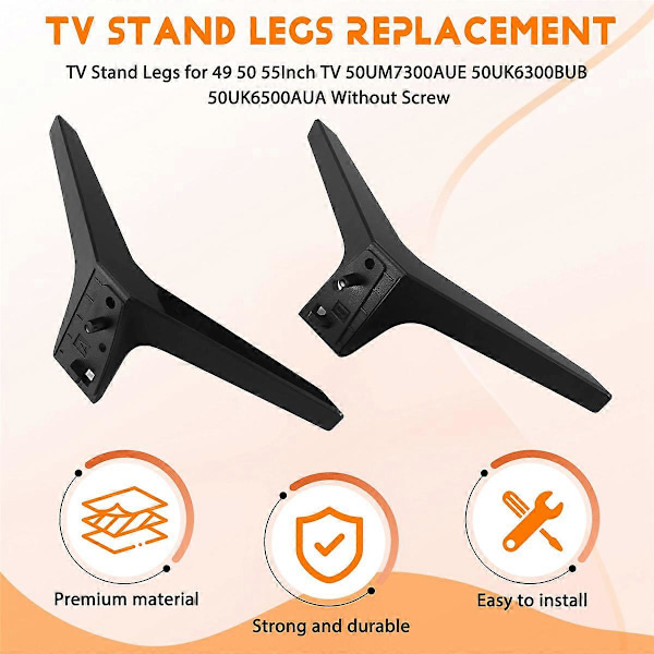 Stativ for LG TV-bein Erstatning, TV-stativbein for LG 49 50 55-tommers TV 50UM7300AUE 50UK6300BUB 50UK65
