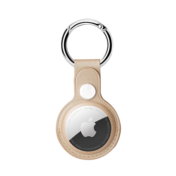 4 STK-(Guld) Eusty Air Tag Nyckelring för Apple Airtags Hållare, 7-pack Skyddande Läderfodral Tracker, Kompatibel med Nya AirTag Hundhalsband