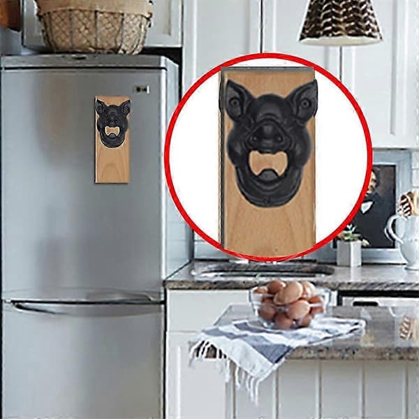 Väggmonterad flasköppnare i gjutjärn, gris