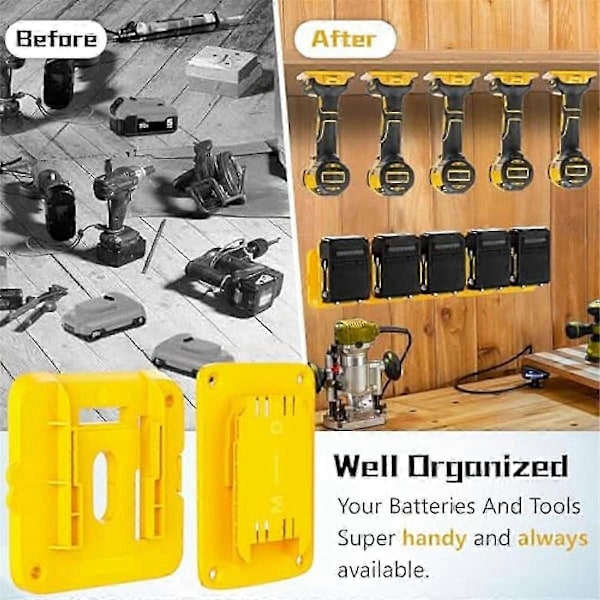 Batterihållare, 5 st Batterihållare Väggfäste för Dewalt Batteri