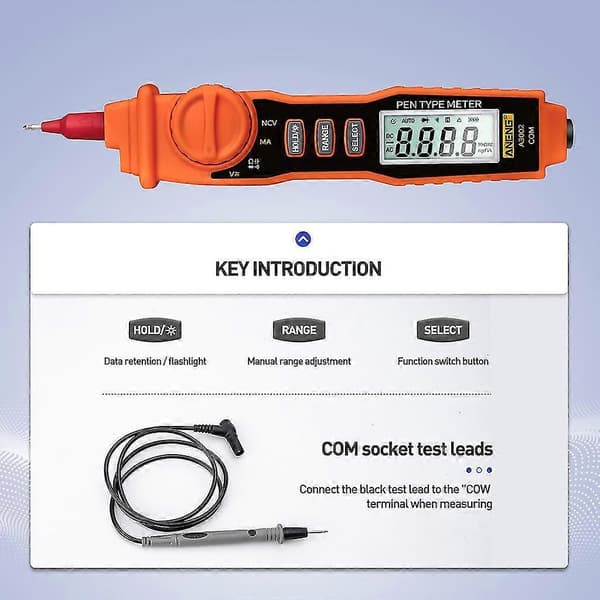 Digitalt Multimeter Trms 4000 Teller Voltmeter Ohmmeter Automatisk Tester Ncv