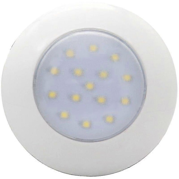 15 LED:n pyöreä auton sisävalo, 12V valkoinen valo, vedenpitävä sisävalo, 95mm