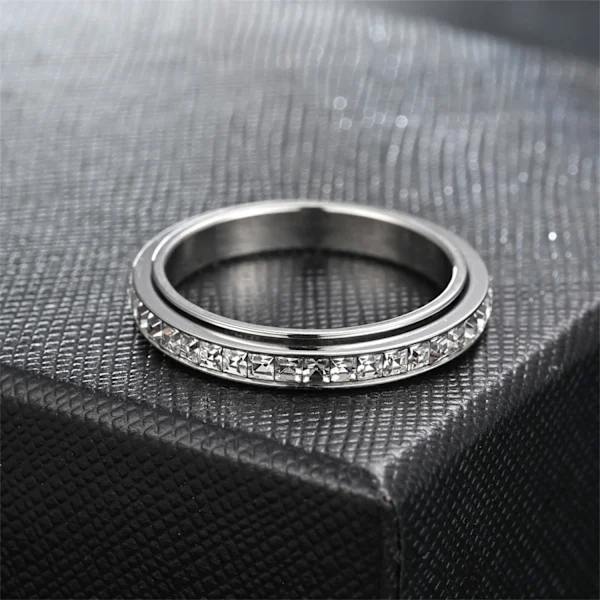 Roterbar stressreduserende ring, sølv, 18,2 mm Rose gold