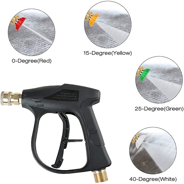Högtryckstvätt Pistol med 5 Vattenmunstycken, 4350PSI Kraftfull Kort Sprutpistol