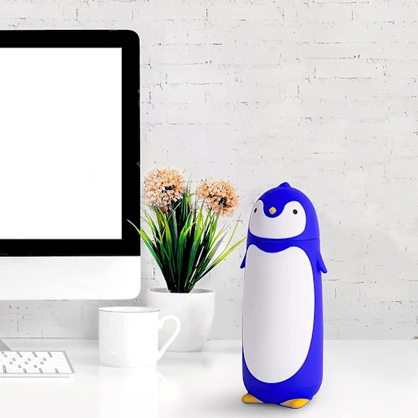 JUSCH Penguin rostfri vakuum termos resemugg te vattenflaska kaffetermos (Blå)(WZ1481),QINWEI-870