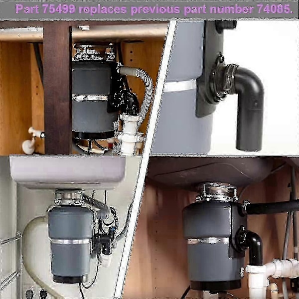 2-pak Flex Kobling 75499 Affaldskværn Reservedele Kompatibel med Insink-erator