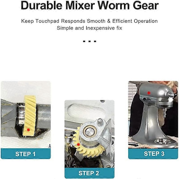 2 STK Mixer Snekkegear Udskiftning til Whirlpool & til Kitchenaid Mixere Gear Udskiftningsdele 4162897 41