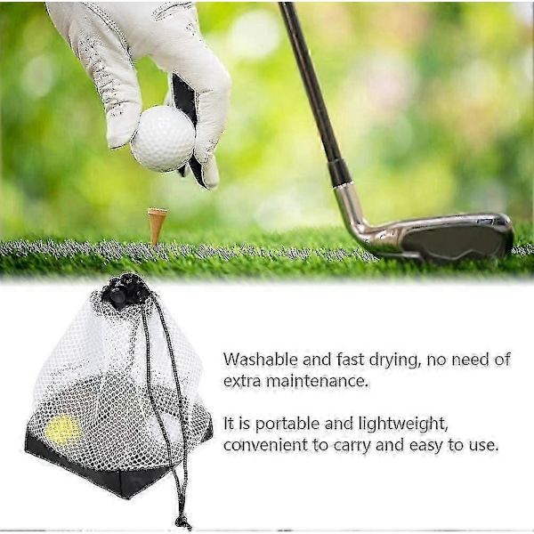 Golfballpose, Nylonnett med snøring, Golføvingsballpose holder 36 golfballer, Snøring med lås Design Oppbevaringsnettpose cy