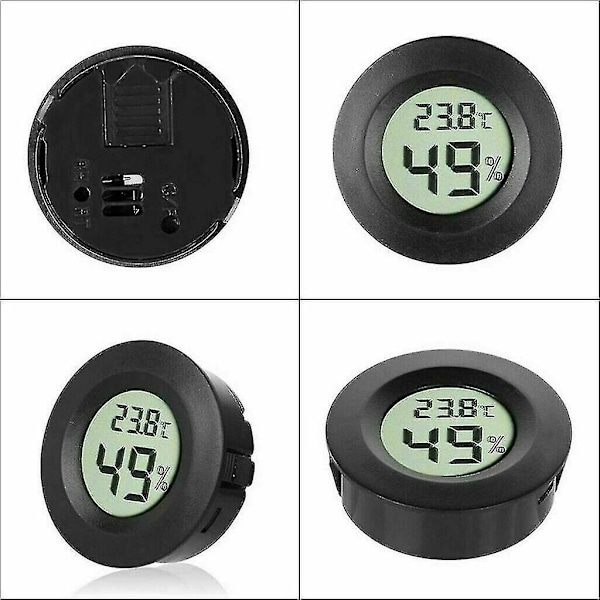 Mini LCD-skjerm Rundt Digitalt Termometer, hygrometer