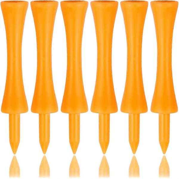 Golftees i plastik, pakke med 100 - Orange 70mm