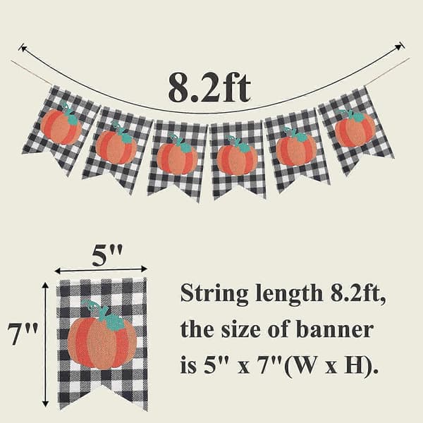 Gresskarbanner Rustikk Hvit Svart Buffalo Plaid Vimpel Flagg Garland