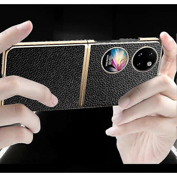 Læder Etui Kompatibelt Med Huawei P50 Pocket Smartphone-YuJia