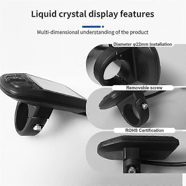 LCD TFT UKC3 Display Hastighet Batteritid Indikator för Elcykel 24V 36V 48V Motor Konvertering