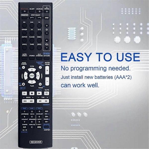 Ersättningsfjärrkontroll Axd7621 för Pioneer AV Receiver Axd7569 Axd7661 Axd7662 Axd7621 Axd7622 Axd76