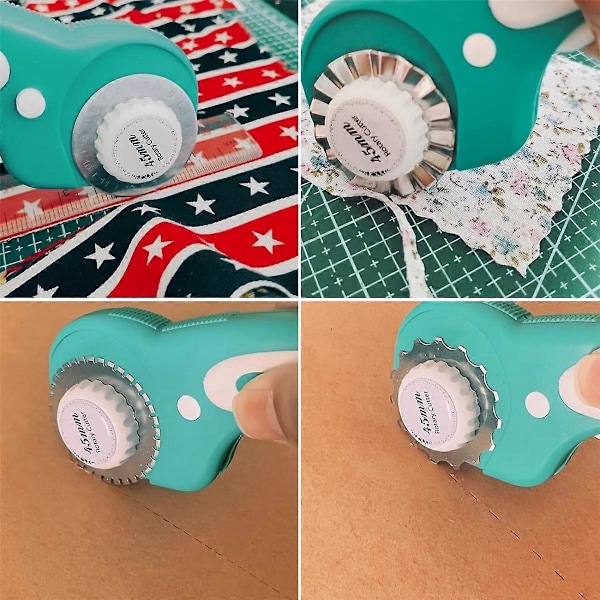 45 mm pyöröleikkuri kankaalle ja 8 pyöröterää