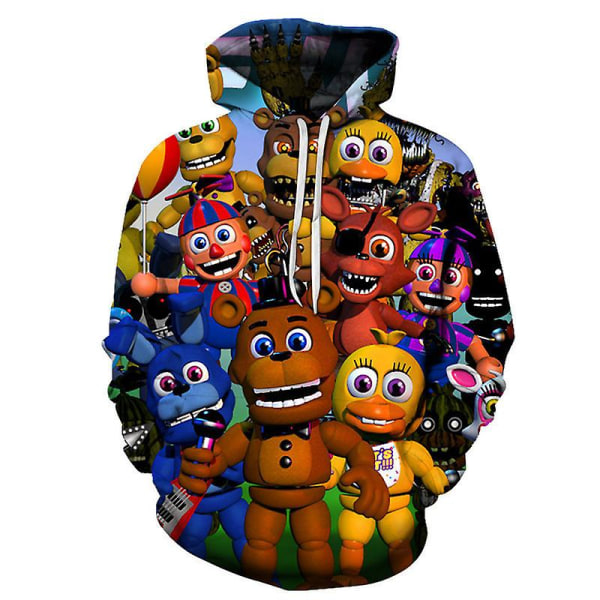 Barn Pojkar Flickor Fem nätter hos Freddy's Hoodie 3d printed huvtröja Casual Pullover Jumper Toppar color 2 160