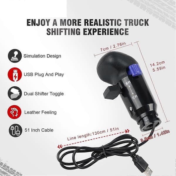 PC USB Shifter Gearshift Knob til ATS&ETS2 spil til Logitech G29 G27 G25 G920 Euro Truck Simulator