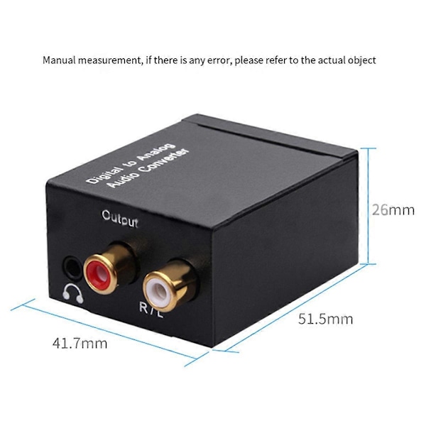 Digital Audio Decoder 3.5mm Jack Koaxial Optisk Fiber Digital till Analog Audio Converter SPDIF Digit