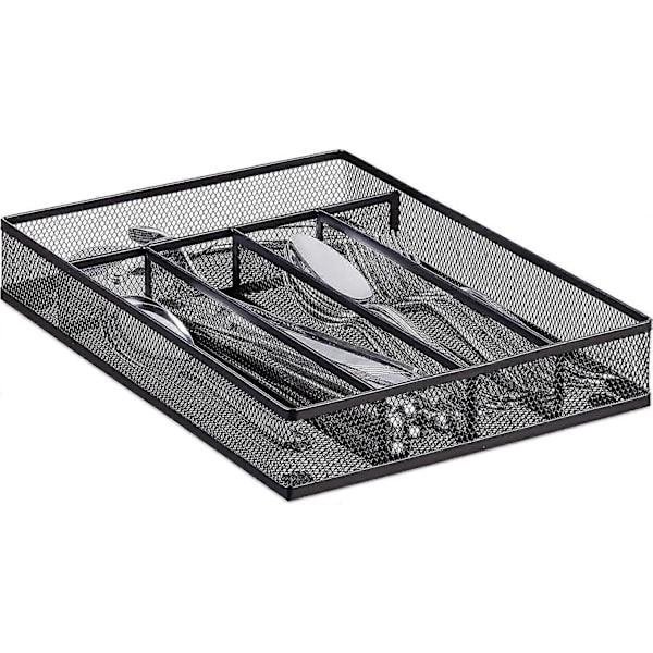 Bestikkbrett Mesh Stål Metall Bestikkboks Bestikkbrett HxBxD: 5 X 23,5 X 31,7 Cm, Svart