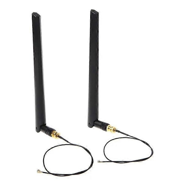 2x 6dBi 24GHz 5GHz Dobbelt bånd WiFi Router Netværkskort RP-SMA Antenne 2 x Ufl IPEX Kabel N8S5