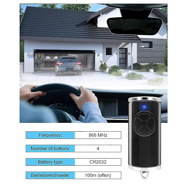 868MHz Fjärrkontroll för Garageport, 3 Stycken för Hormann Handhållen Sändare HSE2-868-BS, HSE-4-86