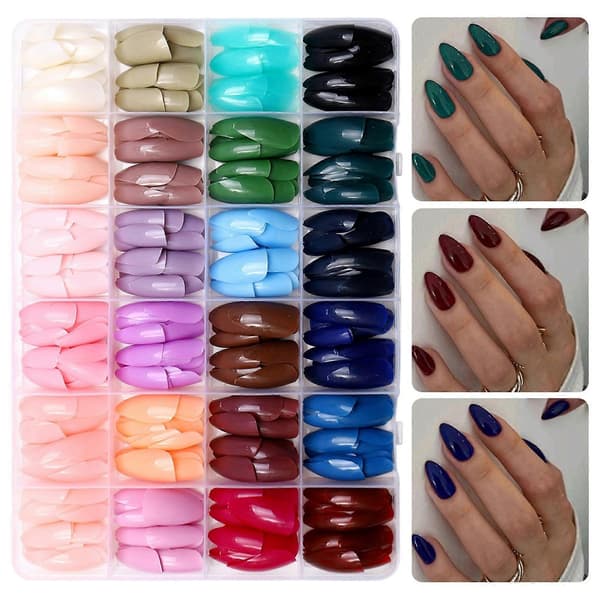 Sæt med kunstige negle – til gør-det-selv-manicure – med 24 rum A