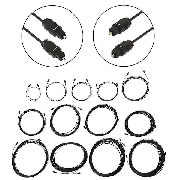 Digital optisk lydkabel for Toslink SPDIF DVD CD 0,5m 1m 1,5m 1,8m for 3m 5m