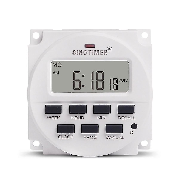 Tm618N-2 LCD 1,6 tuuman digitaalinen 220 V AC ohjelmoitava ajastinkytkin sisäisellä releellä ja lähtölaskennalla
