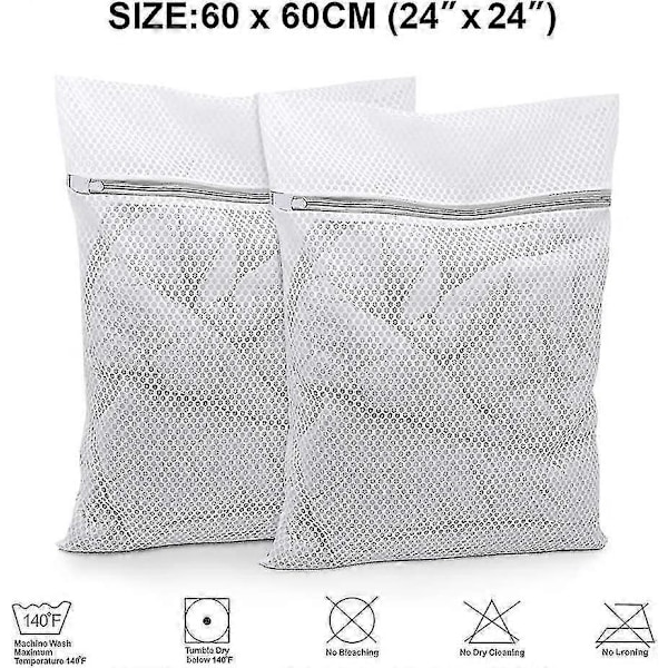 Extra Stor Mesh, 2-pack Tvättnät med Dragkedja för Ömtåliga Kläder, Tvättmaskin- och Torktumlarsäkra Kläder För C