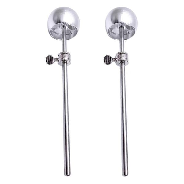 2 stk basstrommepedalhammerhode slagverkinstrument, sølv Silver