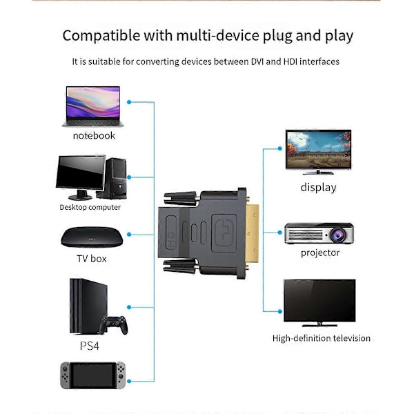 24+1 DVI Hane till -Kompatibel Hona Konverter TV-Adapter