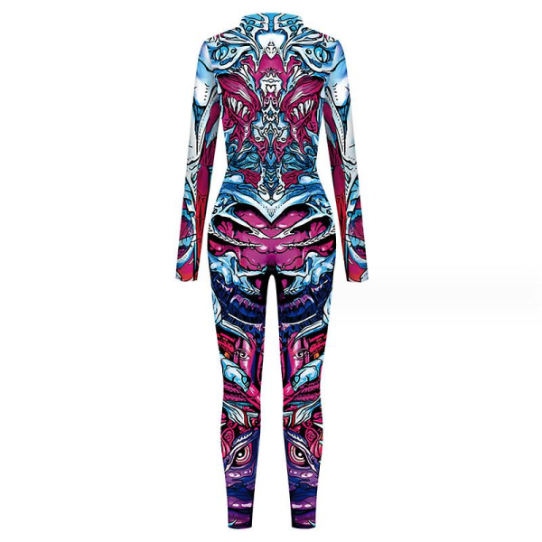 3d Skelettdräkt för kvinnor Halloween Sugar Skull Kostym Halloween Skeleton Bodysuit för kvinnor Jumpsuit Day Of The Dead-kostymer S