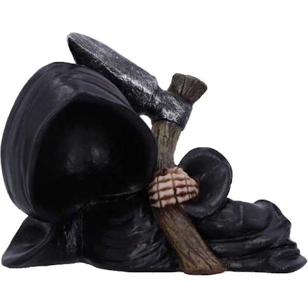 Dødens Engel Skrivebords Skulptur, gotisk Skelet med Kappe Skulptur | Gotisk Fantasy Figur Statue Halloween