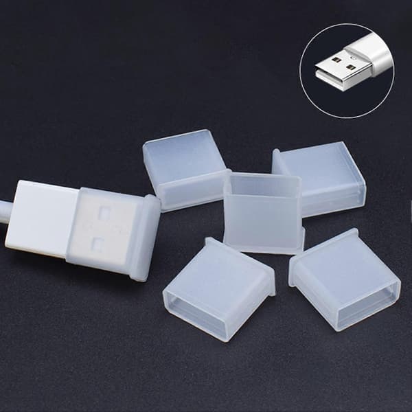 USB-suojus pölysuojattu PE Mini USB-A -suojaholkki U-levylle White