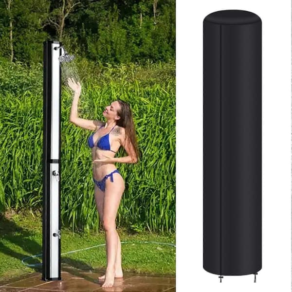 Kraftigt solarduschskydd för 10,6 gallons kapslingsskydd Black