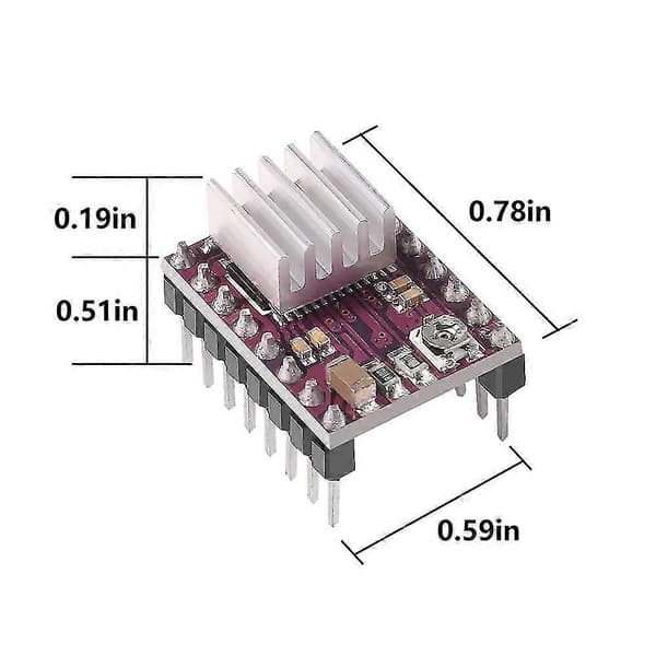 5 stk. DRV8825 Stepper Motor Driver Modul med Køleplade til 3D Printer Rrerap Ramps 1.4 A4988 Stepstick