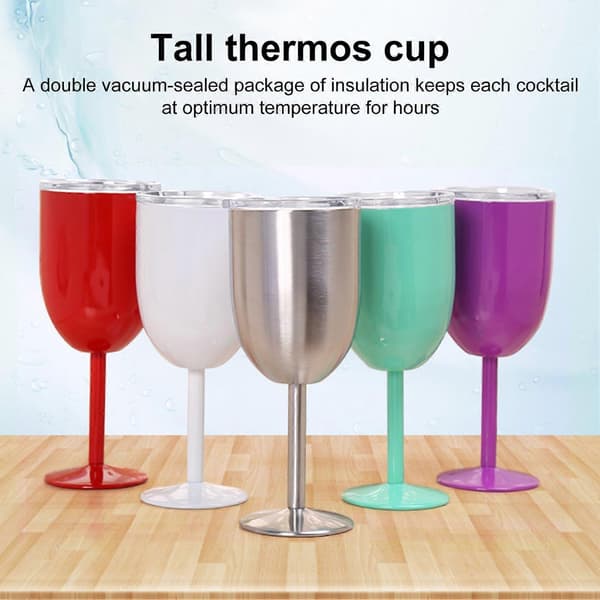 10 Oz Dobbeltvægget Isoleret Cocktailglas med Låg til Kolde Drikke Light Blue