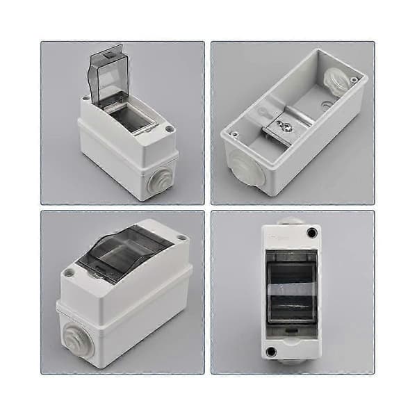 2-vägs distributionsskyddsbox, vattentätt transparent lock 2 DIN-skena utomhusdistributionsbox
