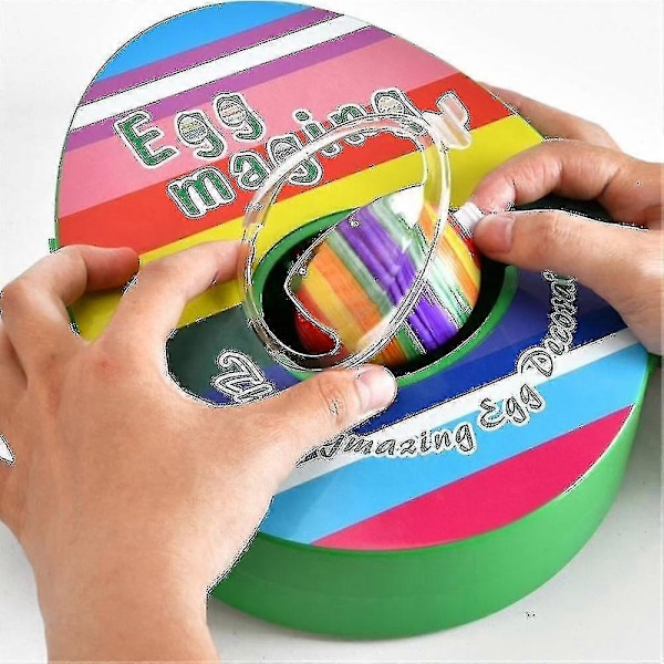 Gaver Børn Påskeæg Mini Roterende Dekorationssæt DIY Elektrisk Æg Dekorations Spinner Med Musik Lys