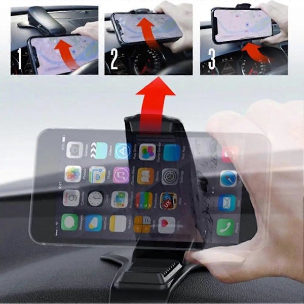 Biltelefonholder Stativ Stativ For Mobiltelefon I Bil GPS Display Dashbord Brakett For Iphone Samsung