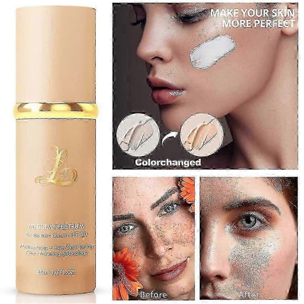 3X 4-i-1 fargeendrende foundation med SPF 50+, medium spektrum foundation-sminke, full dekning og langvarig_jsaf