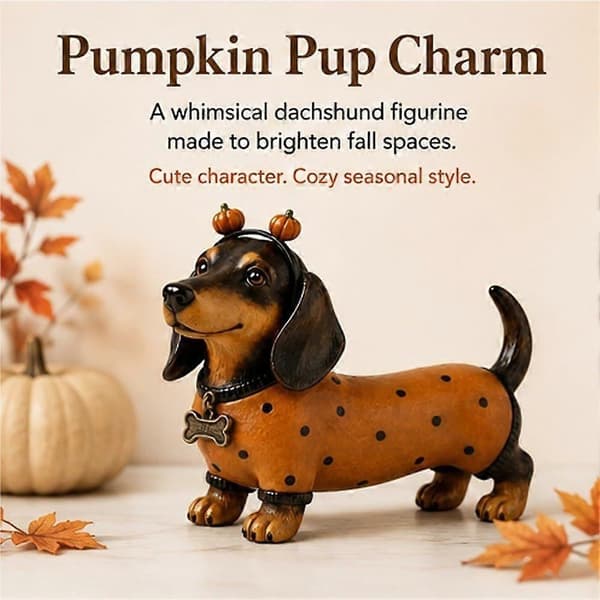 Sød Halloween Gravhund Græskar Harpiksfigur, Efterårs Bogreol Dekoration, Hekseagtig Charmerende Efterårshjem, Festlig Bordpynt 1pcs