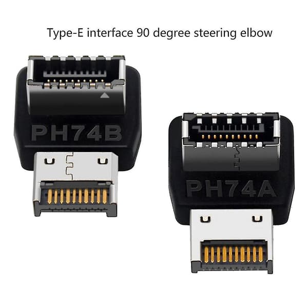 Datormoderkort Typ-E USB 3.1 Typ-E Gränssnitt 90 Graders Styrningsvinkel Främre Typ-C Installerad Adapter (PH74B)