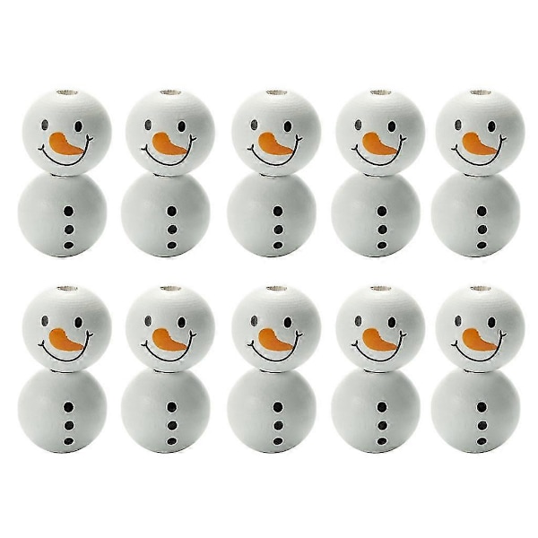 20 st Jul Träpärlor Snögubbe Träpärla För DIY Hantverk Girlangtillverkning